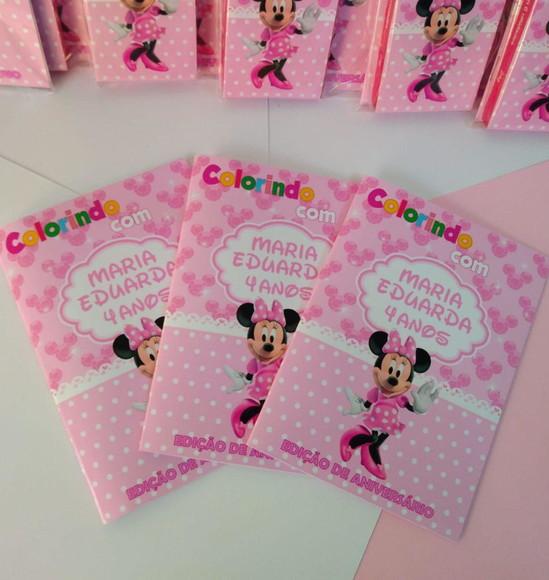 Kit Livrinho para Colorir Minnie Rosa