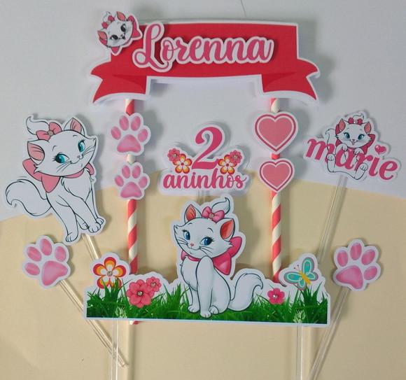 Topo de Bolo/cake Topper Gatinha Marie