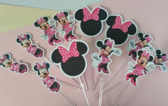 Toppers para Docinhos Minnie Rosa