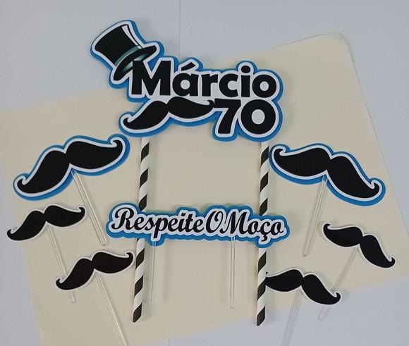 Topo de Bolo/cake Topper Bigode