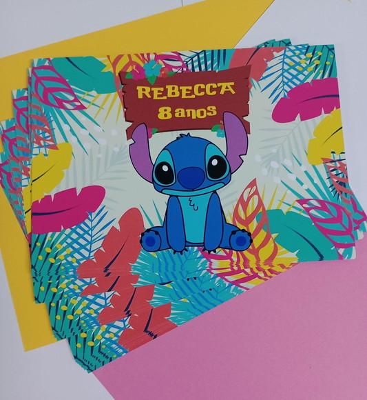 Rótulo Adesivo p/ Maleta Kit Festa - Stitch