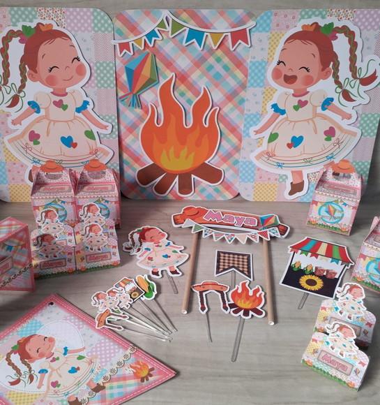 Kit Festa Só Um Bolinho Festa Junina Menina