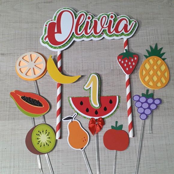 Topo de Bolo/Cake Topper Frutinhas