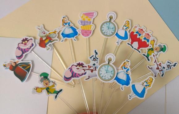 Toppers para Docinhos Alice no País das Maravilhas