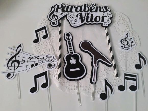Topo de Bolo/Cake Topper Musical