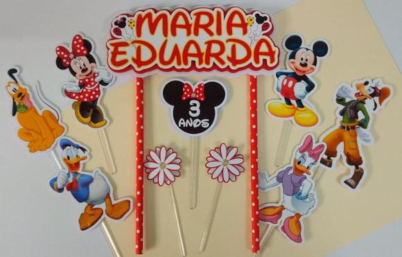 Topo de Bolo/cake Topper Turma do Mickey