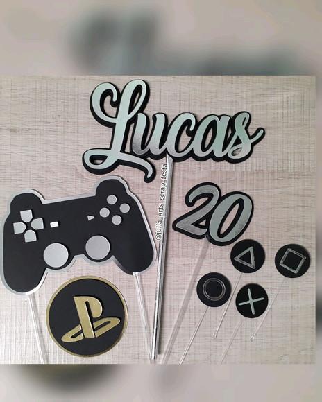 Topo de Bolo/Cake Topper PlayStation 2