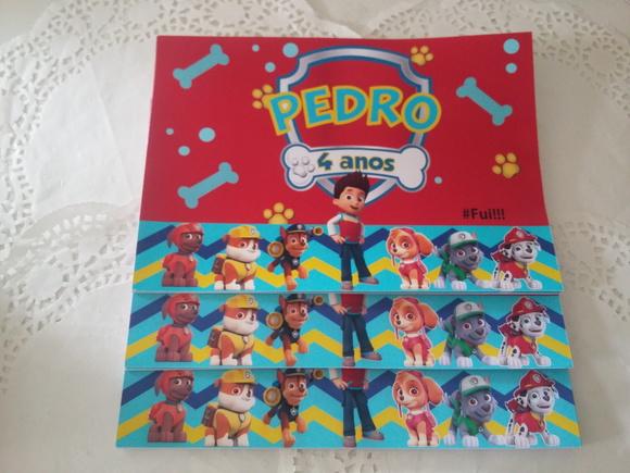 Rótulo Adesivo p/ Maleta Kit Festa - Patrulha Canina