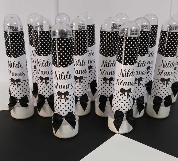 Tubetes Personalizados Poá Preto e Branco