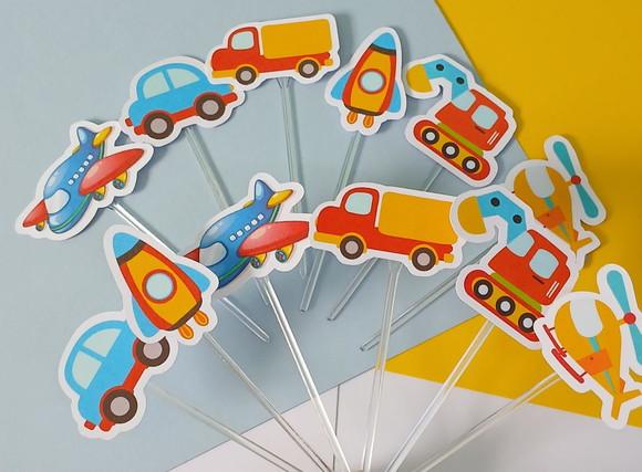 Toppers Para Docinhos Meios de Transportes