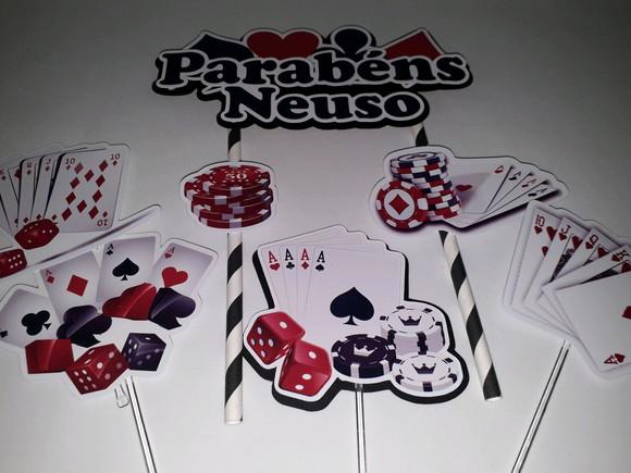 Topo de Bolo/cake Topper Cartas de Baralho