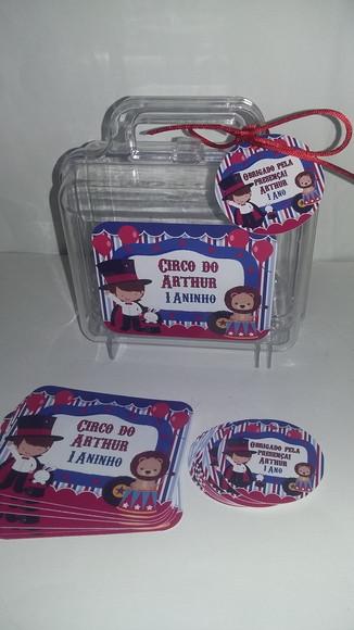 Rótulo para Maleta Acrílica + Tag de Agradecimento Circo 2