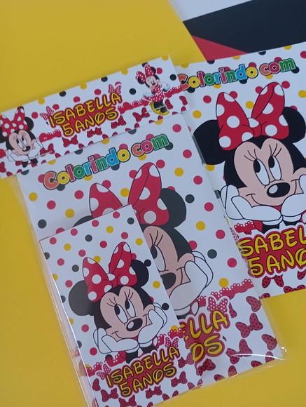 Kit Livrinho para Colorir Minnie Vermelha