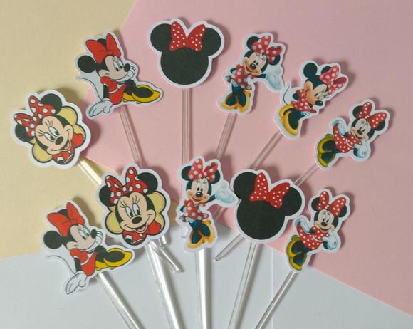 Toppers para Docinhos Minnie Vermelha