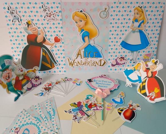 Kit Festa Só Um Bolinho Alice no País das Maravilhas