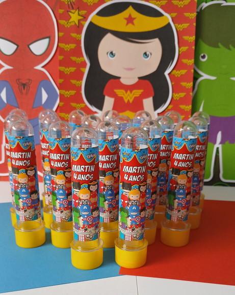 Tubetes Personalizados Super Heróis Baby