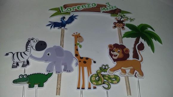 Topo de Bolo/cake Topper Safari