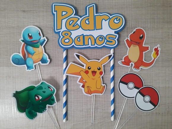 Topo de Bolo/cake Topper Pikachu