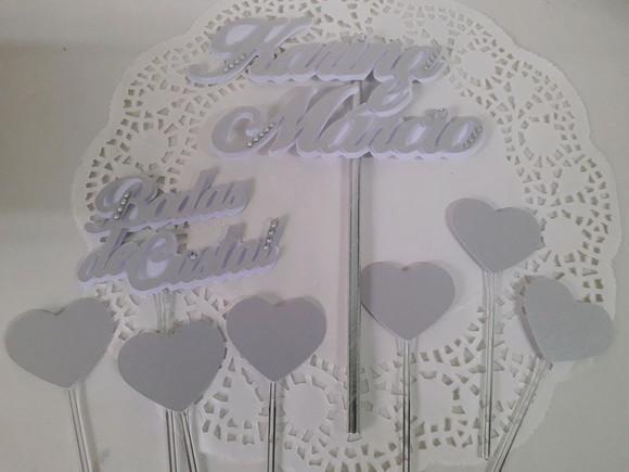 Topo de Bolo/cake Topper Bodas de Cristal
