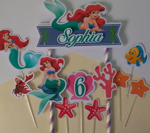 Topo de Bolo/cake Topper Pequena Sereia 2