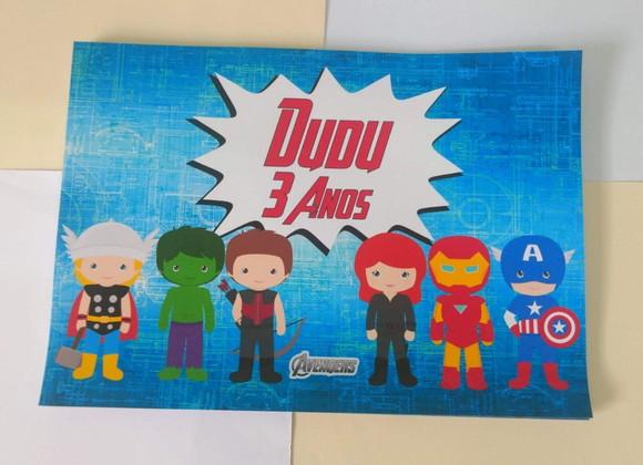 Rótulo Adesivo p/ Maleta Kit Festa - Vingadores Cute