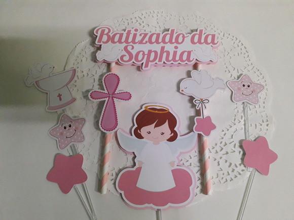 Topo de Bolo/cake Topper Batizado 5