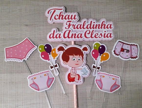 Topo de Bolo/cake Topper Adeus Fraldinha