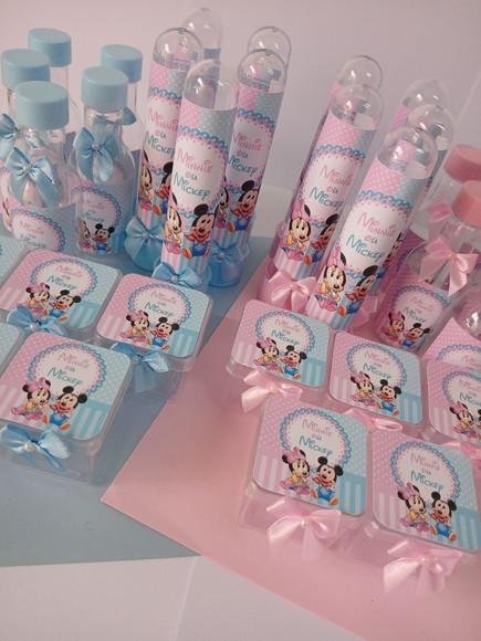 Kit Festa Personalizado - Chá Revelação Minnie e Mickey