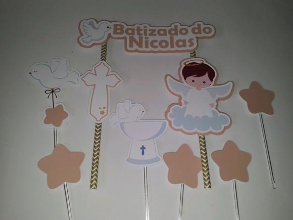 Topo de Bolo/cake Topper Batizado 3