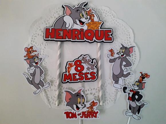 Topo de Bolo/cake Topper Tom e Jerry