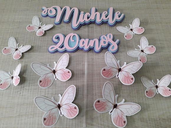 Topo de Bolo/Cake Topper Borboletas 2