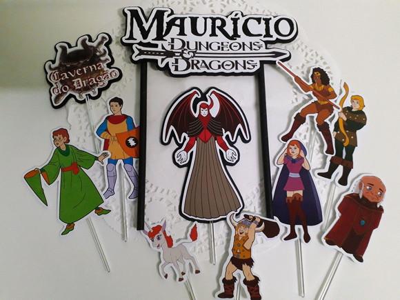 Topo de Bolo/cake Topper Caverna do Dragão