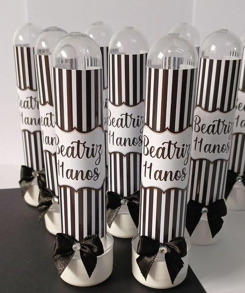 Tubetes Personalizados Preto e Branco