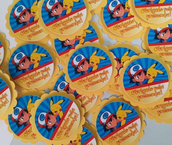 Tag de Agradecimento Personalizada Pokémon