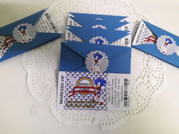 Convite Ingresso Sonic