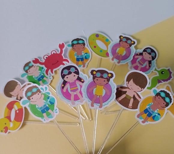 Toppers para Docinhos Pool Party