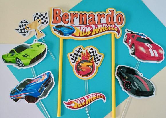 Topo de Bolo/cake Topper Hot Wheels