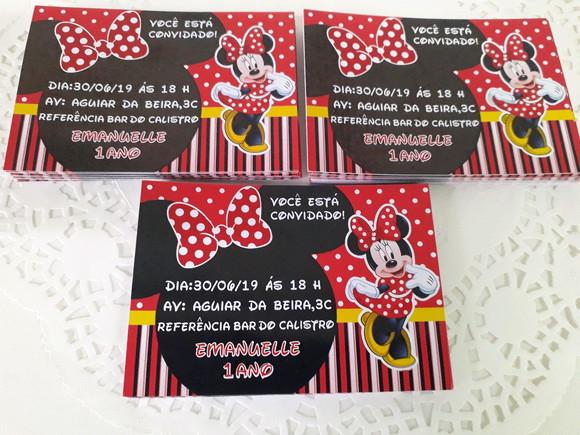 Convite Personalizado- Minnie Vermelha
