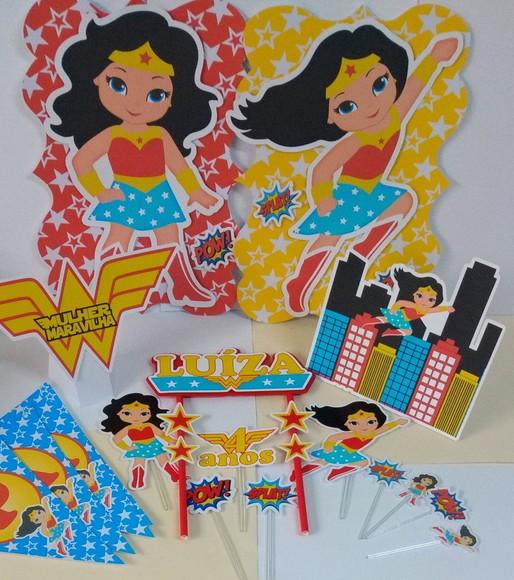 Kit Festa Só Um Bolinho Mulher Maravilha Cute 2