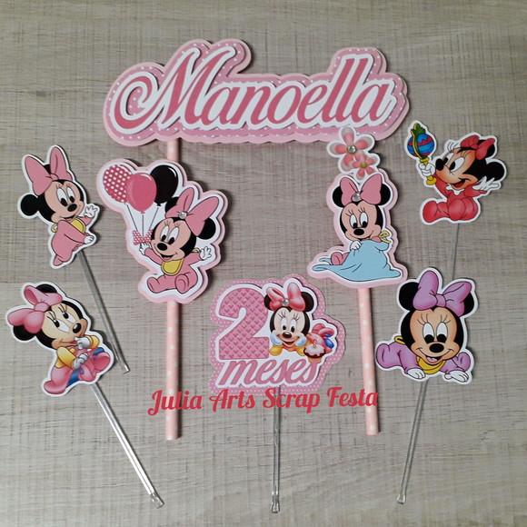 Topo de Bolo/cake Topper Minnie Baby