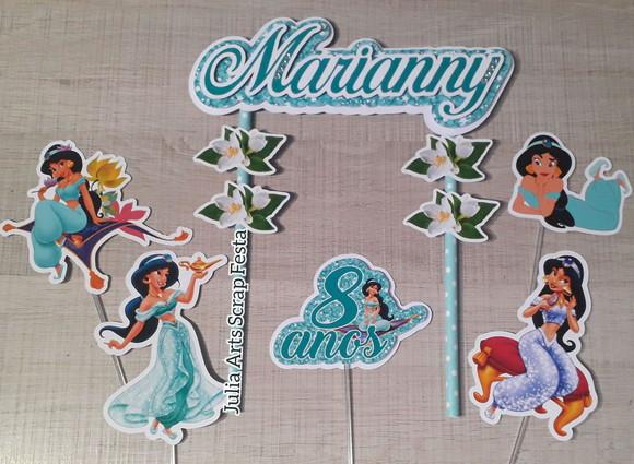 Topo de Bolo/cake Topper Princesa Jasmine