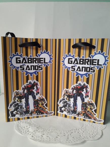Sacolinha Personalizada Transformers- Atenção ao Tamanho
