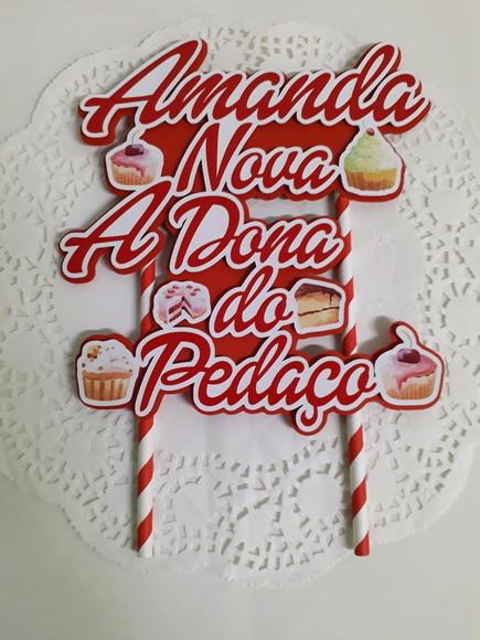 Topo de Bolo/Cake Topper A Dona do Pedaço