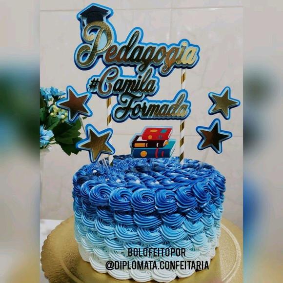 Topo de Bolo/Cake Topper Dourado Formatura