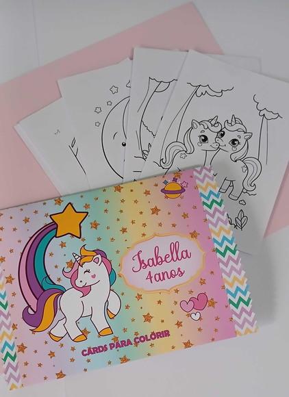Cards para Colorir - Unicórnio