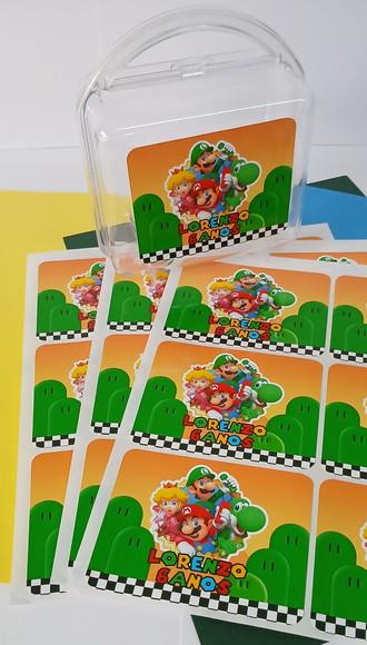Rótulo Adesivo para Maleta Acrílica -super Marios