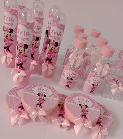 Kit Festa Personalizado 40 Peças - Minnie Rosa