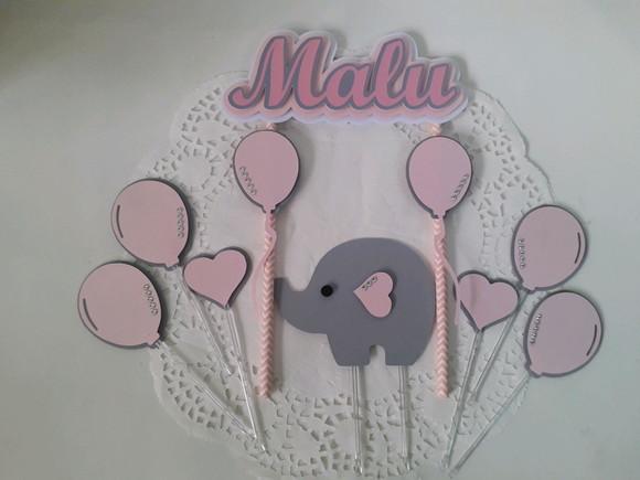 Topo de Bolo/cake Topper Elefantinho