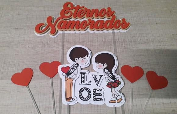 Topo de Bolo/Cake Topper Dia dos Namorados 3