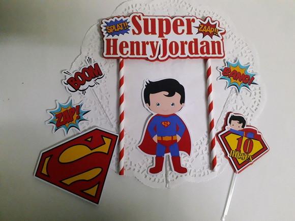 Topo de Bolo/Cake Topper Surperman Baby
